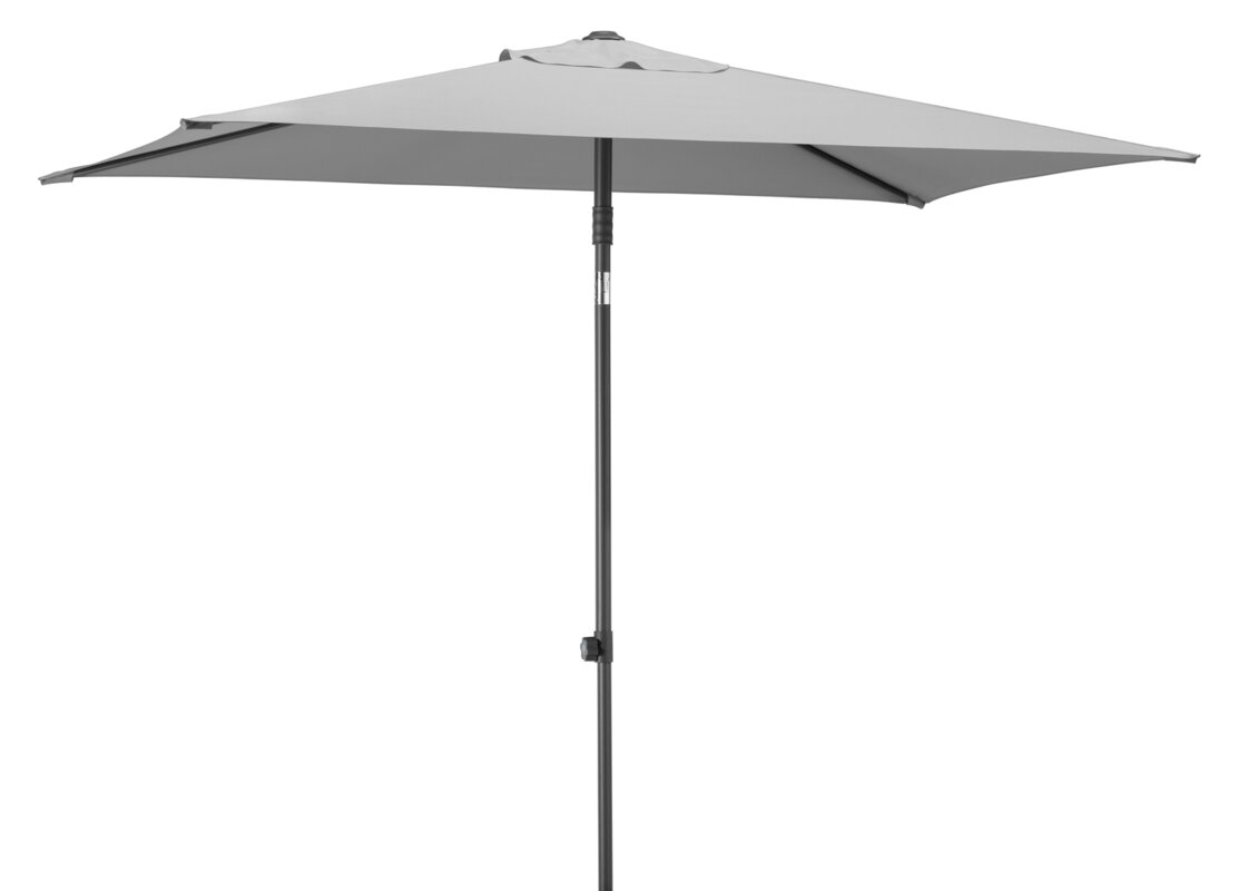 Schneider parasol Sevilla in silver grey, 240x240 cm, on a white background.