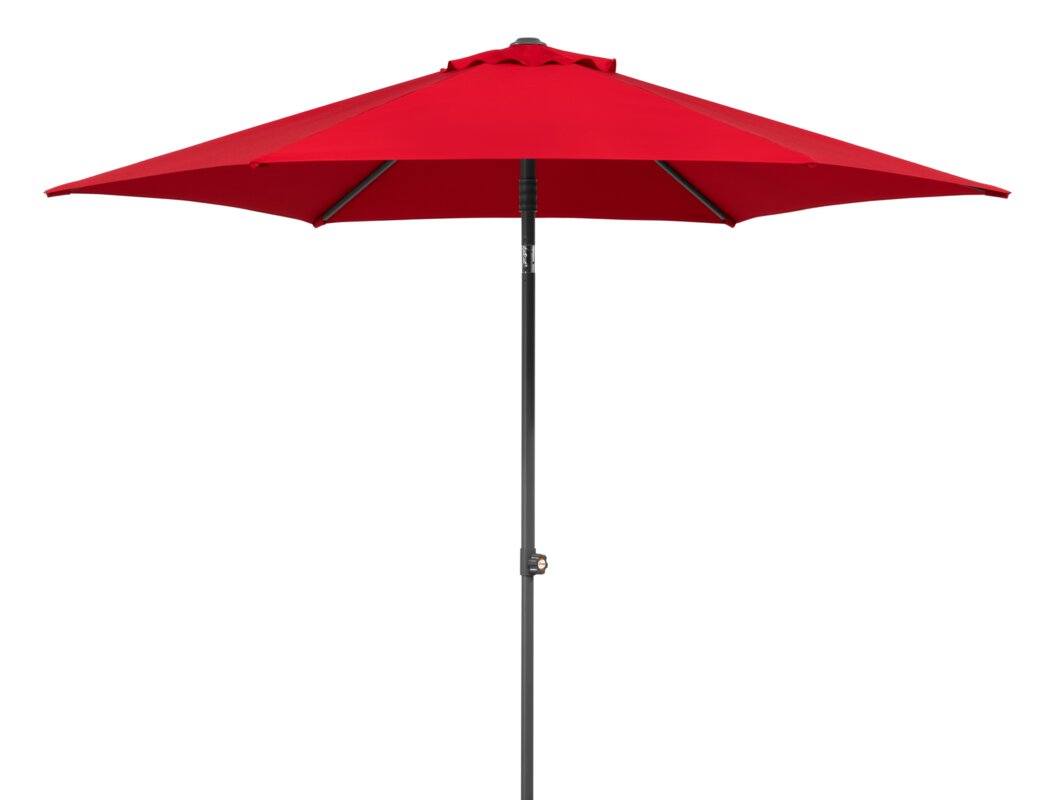 Schneider parasol Sevilla in red, 270 cm diameter, on a white background.