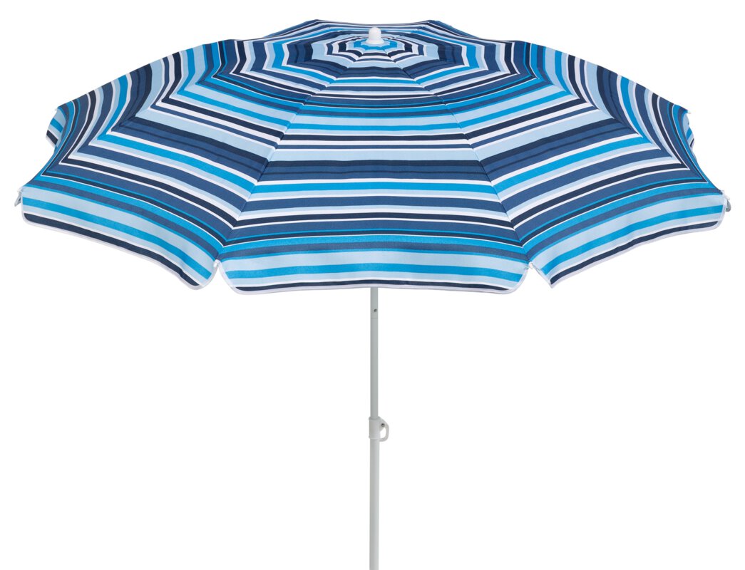 Schneider parasol Shorty in blue, 180 cm diameter, on a white background.