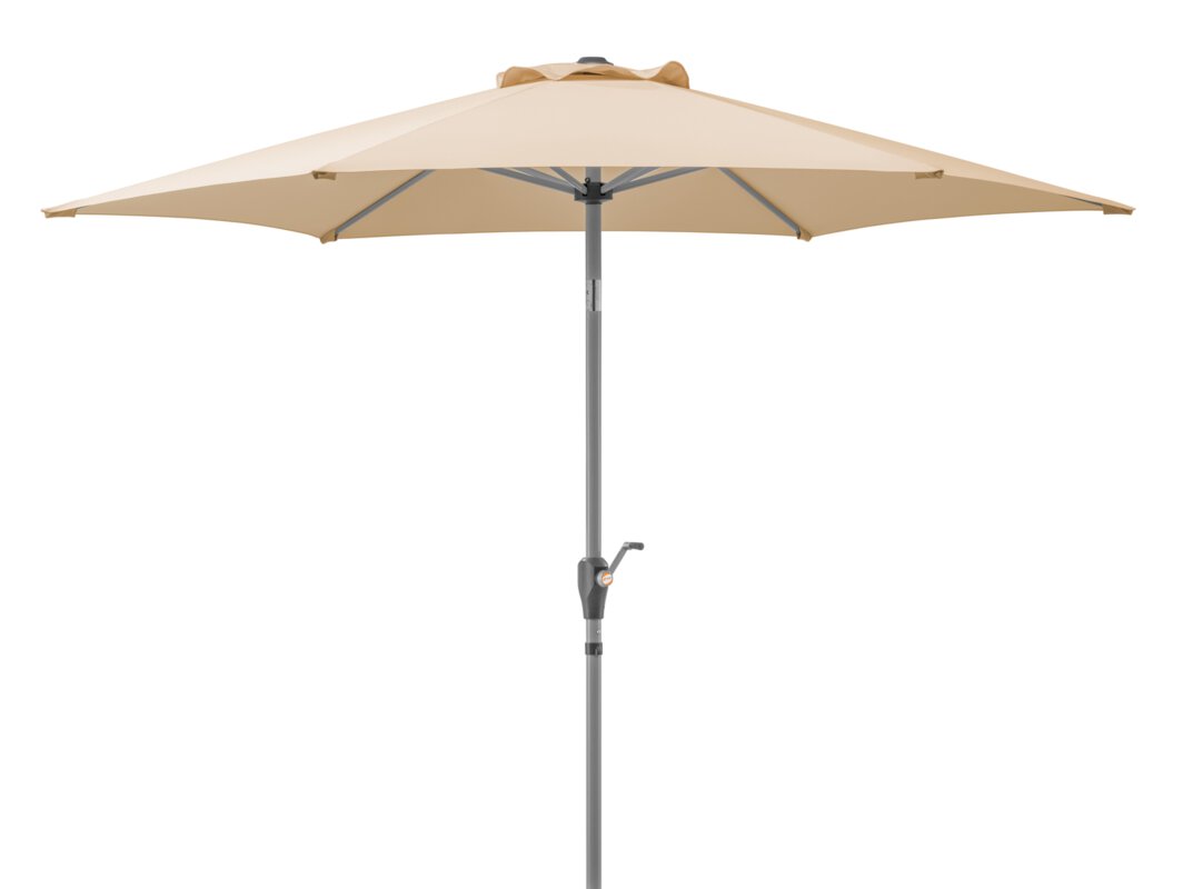 Schneider parasol Solesta in ecru, 270 cm diameter, on a white background.