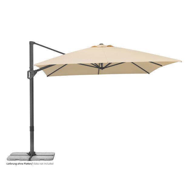 Schneider Sonnenschirm Tavo in Natur, 400x300 cm, auf weißem Hintergrund.