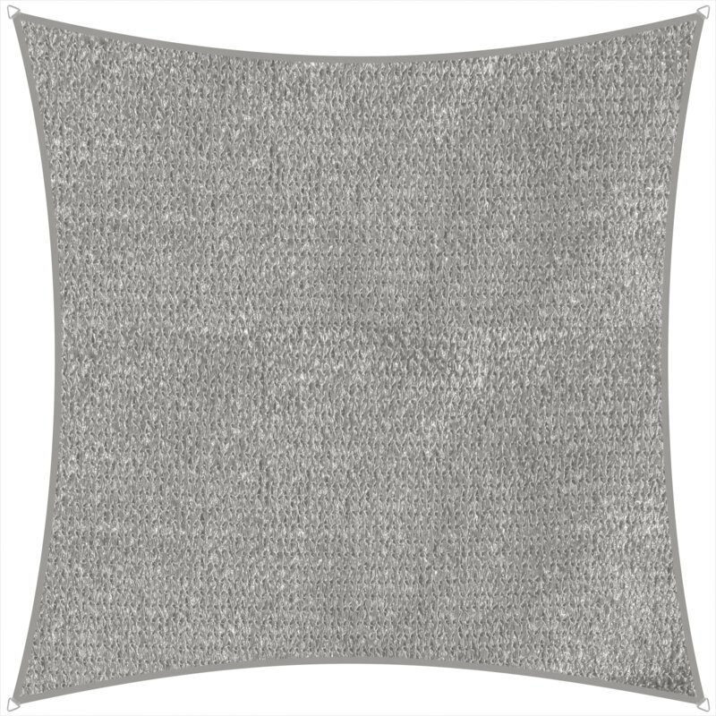Schneider sun sail Teneriffa in silver grey, 360x360 cm, on a white background.