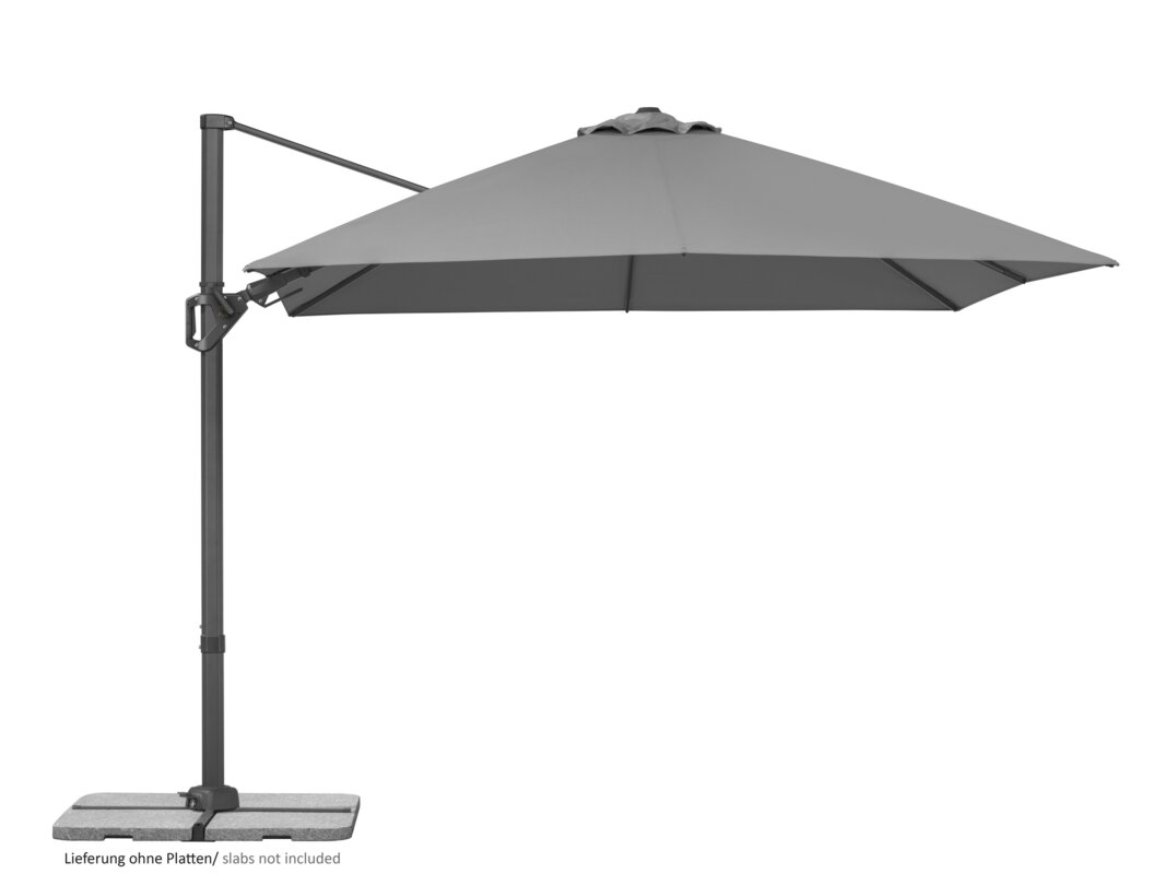 Schneider Sonnenschirm Vivasol in Anthrazit, 300x300 cm, auf weißem Hintergrund.