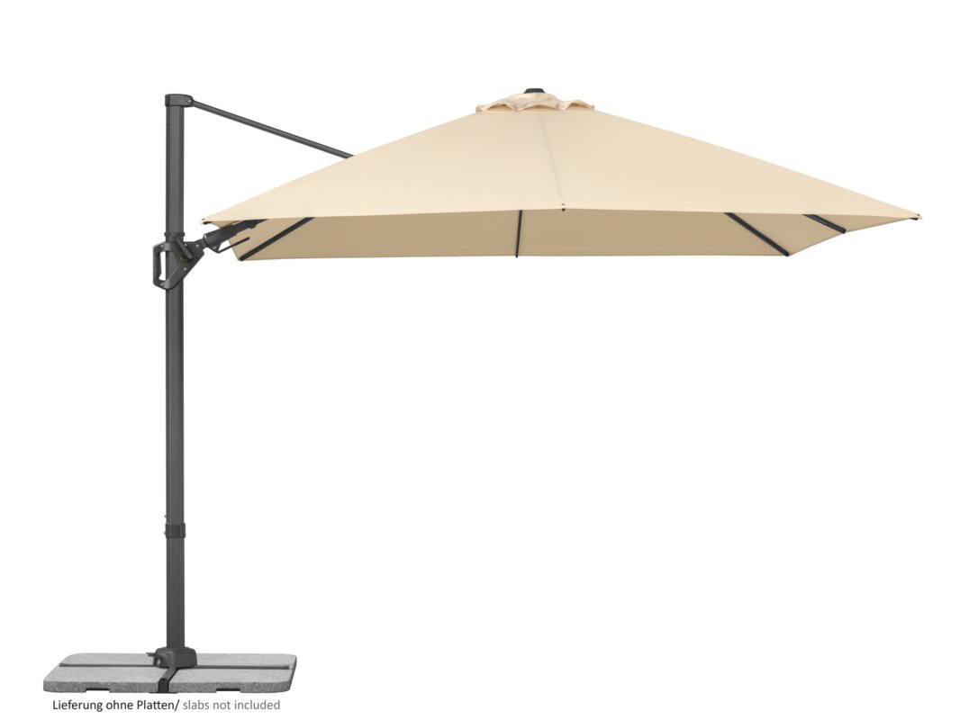 Schneider Sonnenschirm Vivasol in Natur, 300x300 cm, auf weißem Hintergrund.